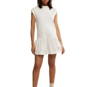 Free People Enya Mixed Media Minidress NWOT Size M White